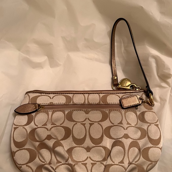 Coach Gold Metallic Clutch wristlet - Picture 2 of 3